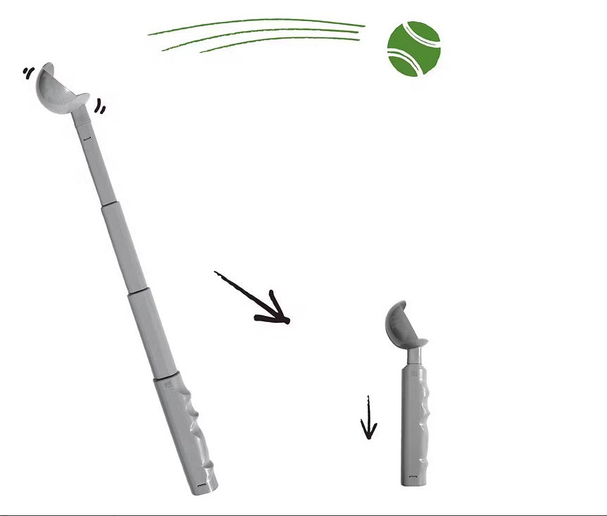 Ball slingshot stick - telescopic