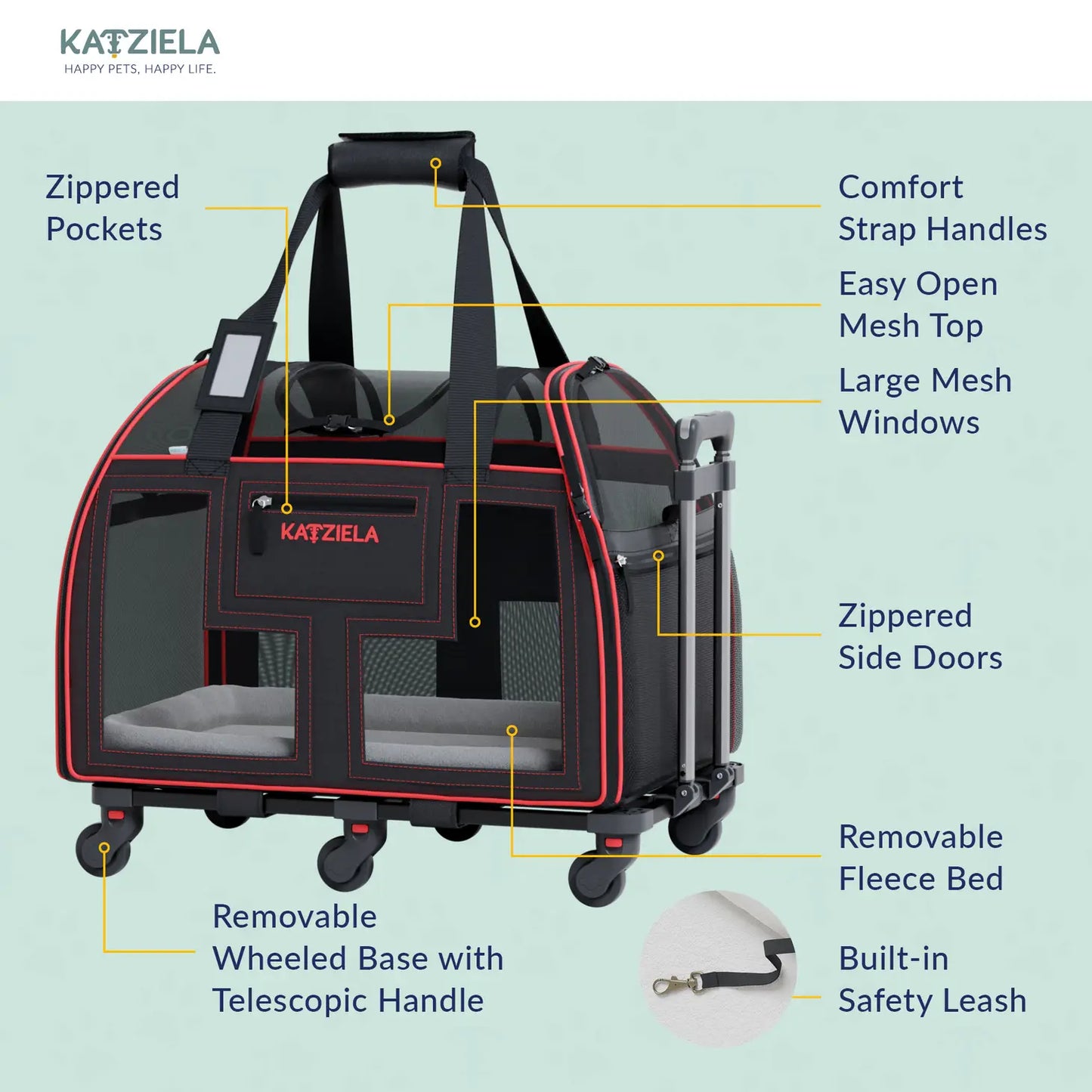 Transport-Tasche mit Rollen "Katziela"