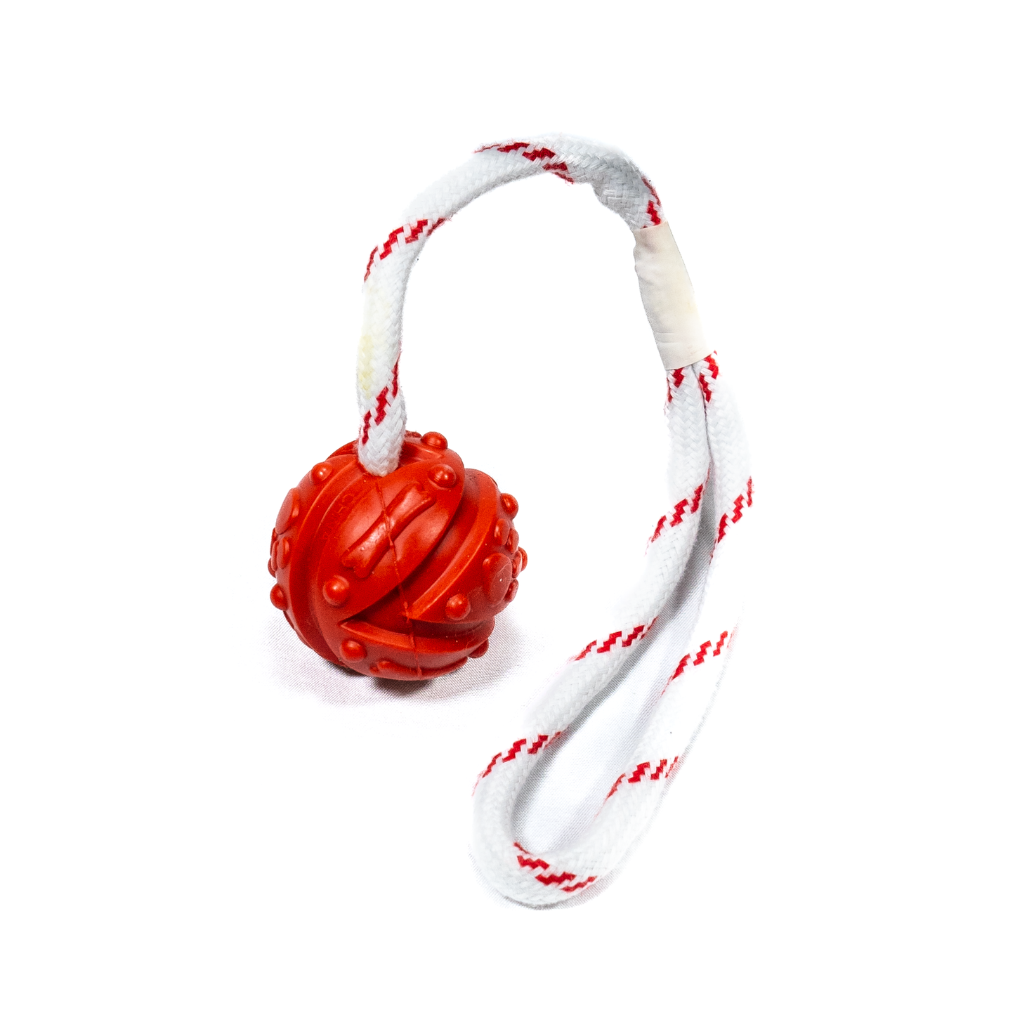 Natural rubber ball with cord, buoyant